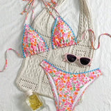 Rita - Bikini with Neck Tie in Vibrant Lace