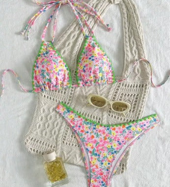 Rita - Bikini with Neck Tie in Vibrant Lace