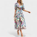 Clara – Elegant Floral Midi Dress