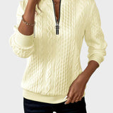 Ivana - Women's Zip Sweater with Knitting