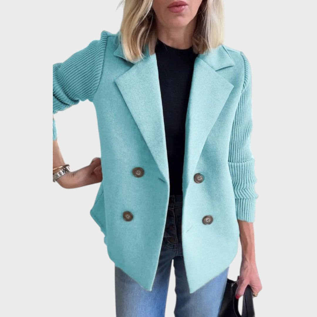 Emma - Elegant blazer with knitted sleeves