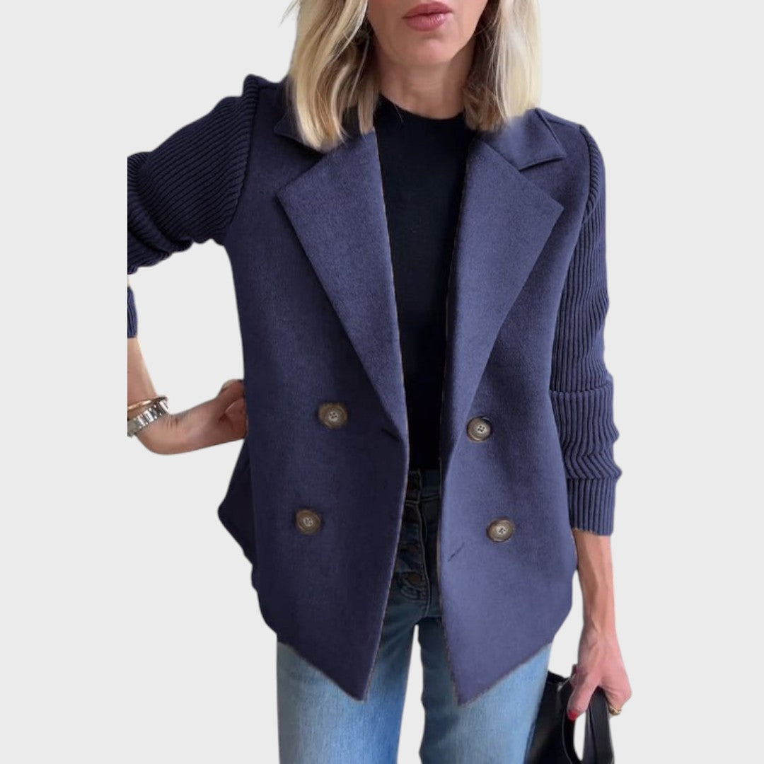 Emma - Elegant blazer with knitted sleeves