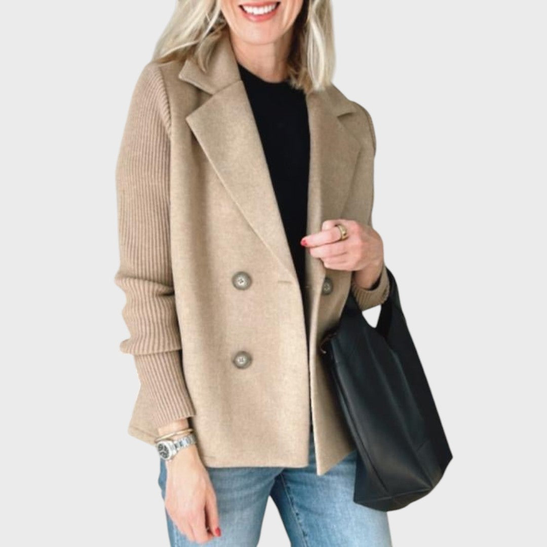 Emma - Elegant blazer with knitted sleeves