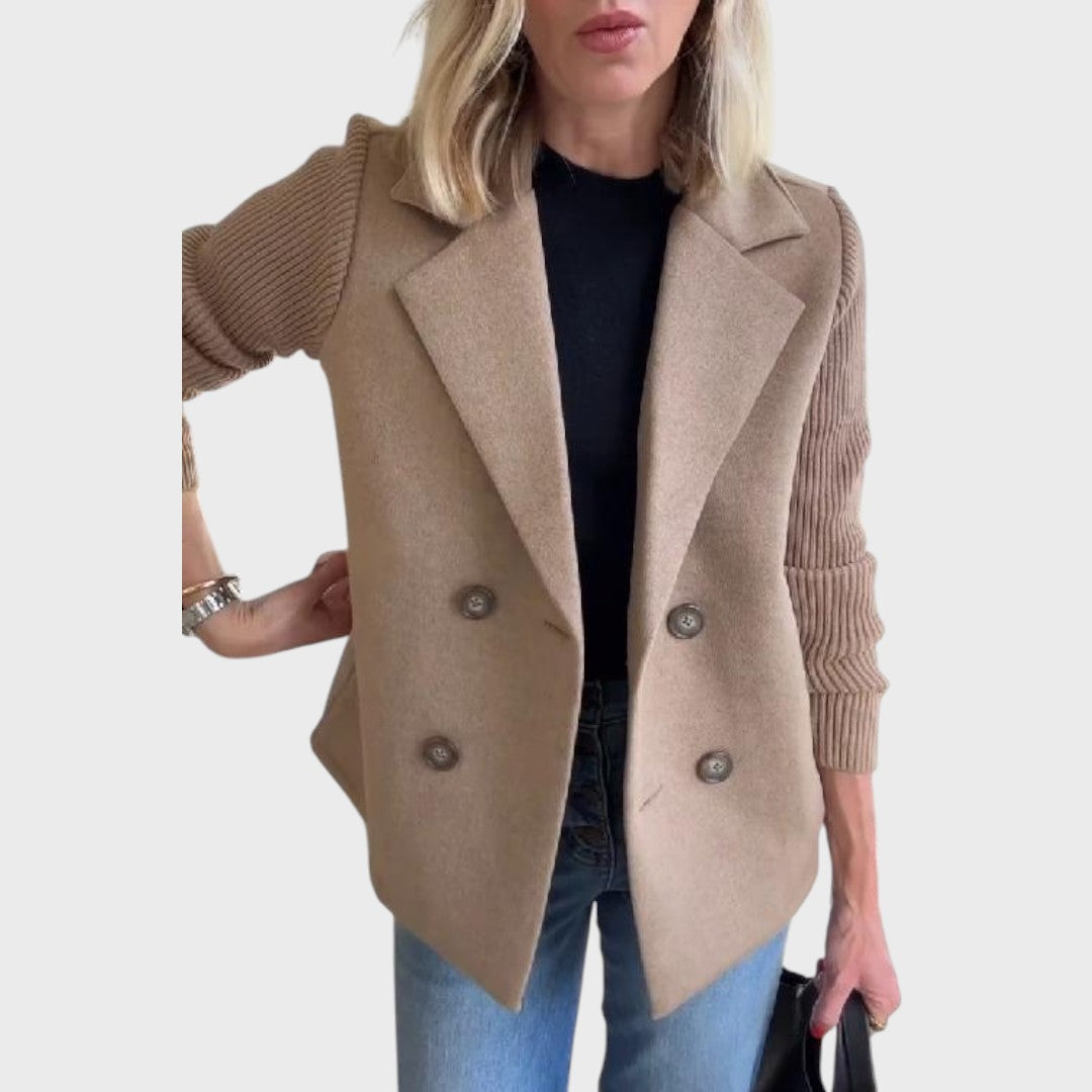 Emma - Elegant blazer with knitted sleeves