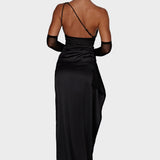 Emberly - Maxi dress with one shoulder and high slit