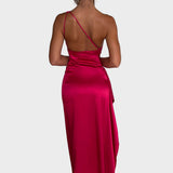 Emberly - Maxi dress with one shoulder and high slit