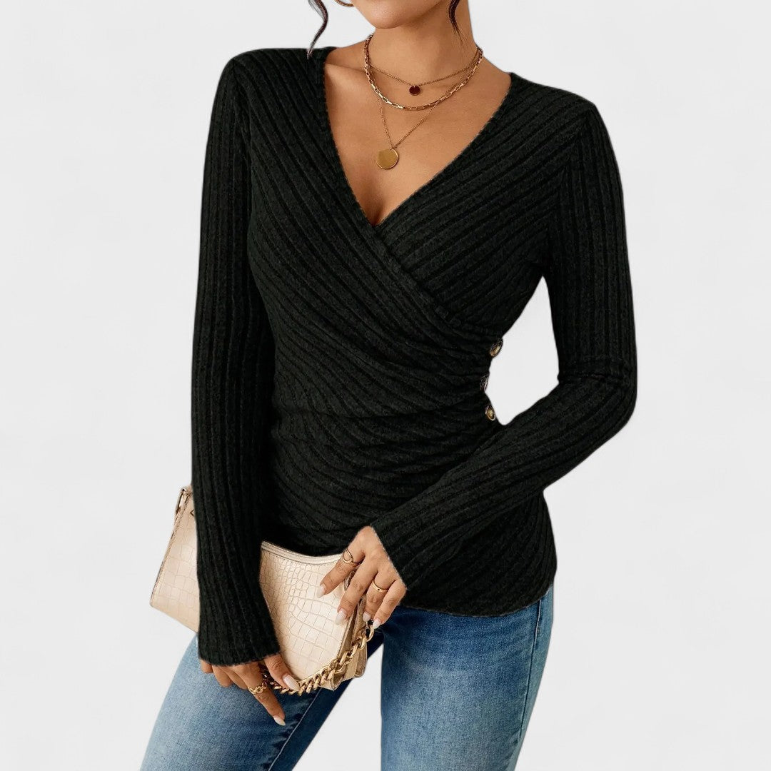 Jelena - Long Sleeve V-Neck Top