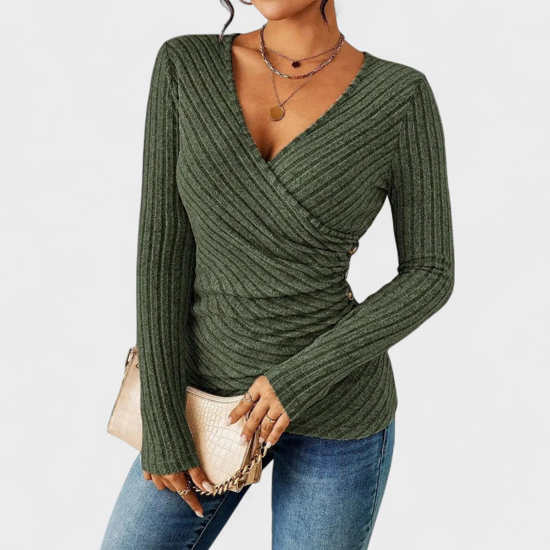 Jelena - Long Sleeve V-Neck Top