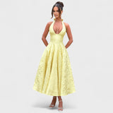 Halina - Midi Dress with Corset and Ruffles