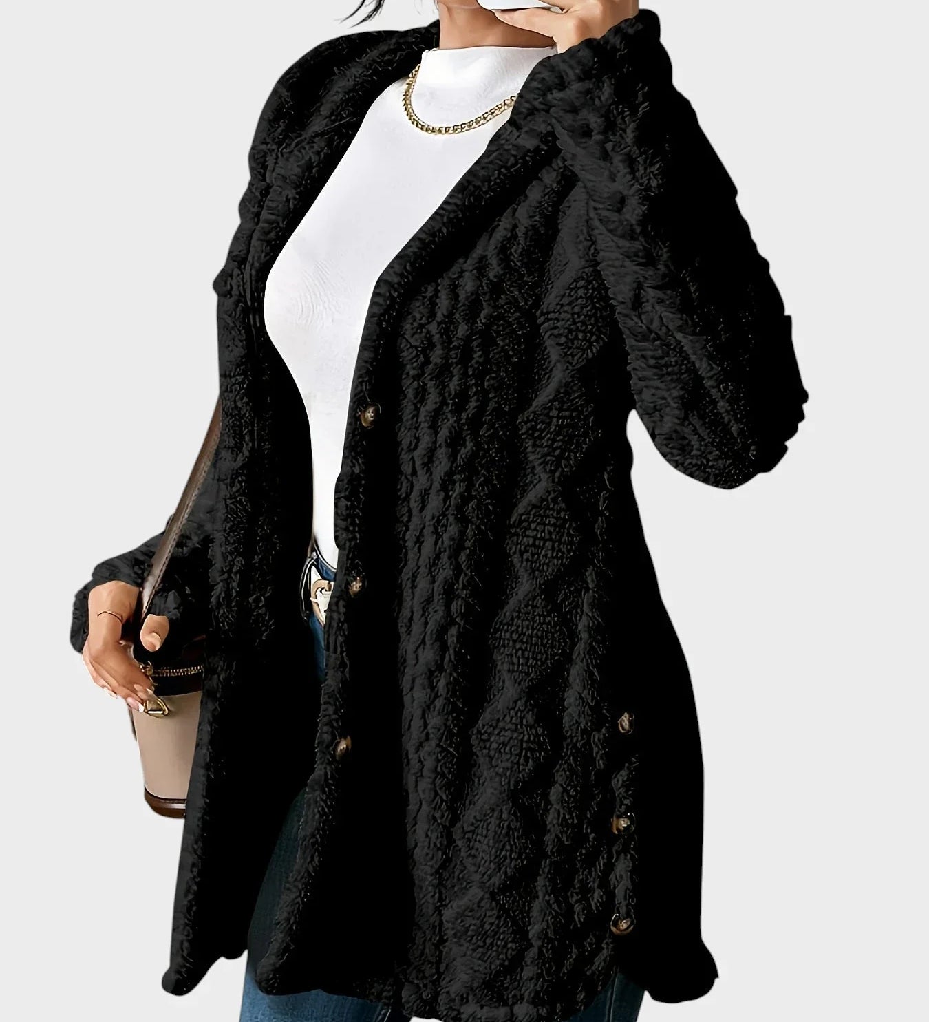 Vesna - Plush Hooded Cardigan