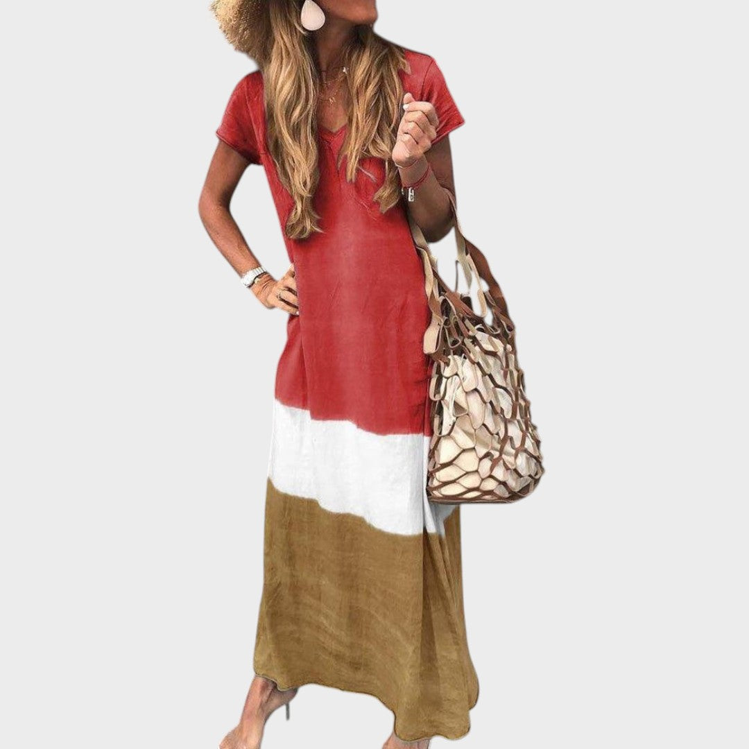 Vanja - Multicolored Boho Long Dress for Relaxed Occasions