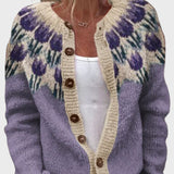 Floral – Knitted Vest with Floral Pattern