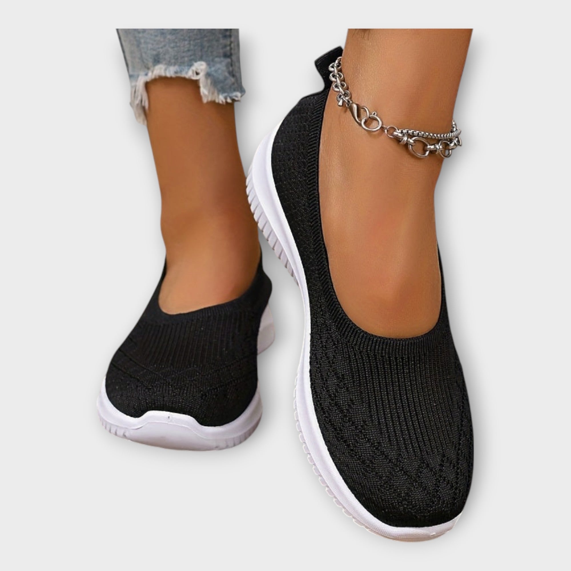 Woven Ballerinas with Non-Slip Sole
