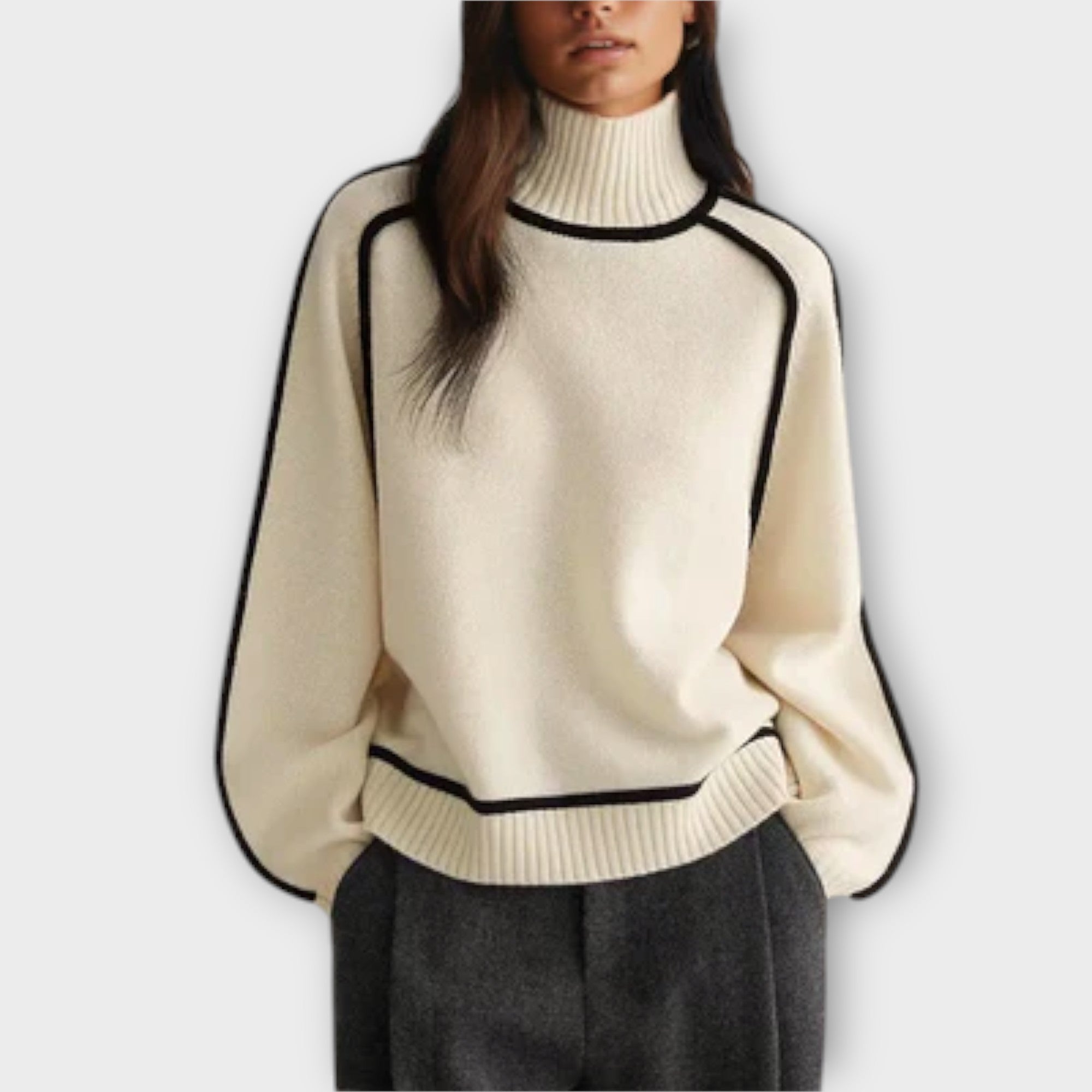 Emilie - Soft sweater with a high collar in an elegant style
