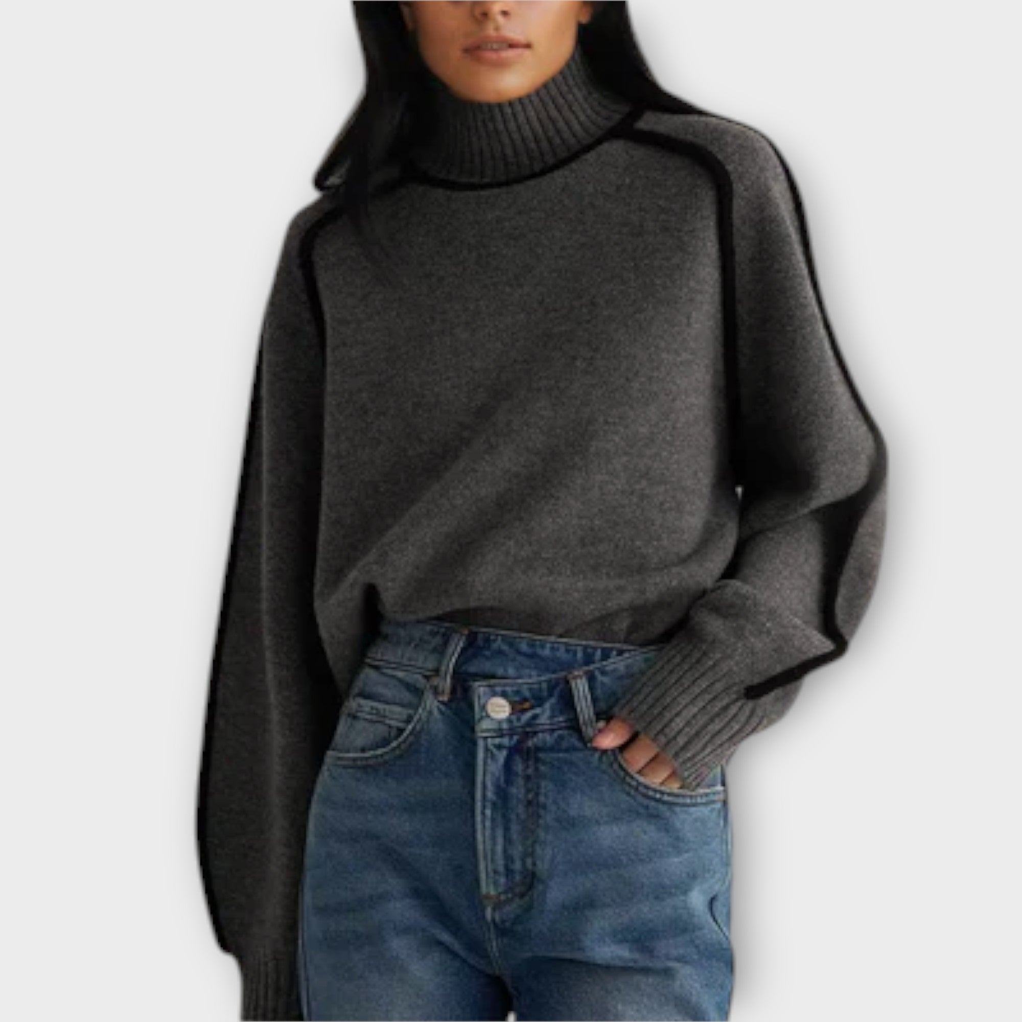 Emilie - Soft sweater with a high collar in an elegant style