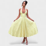 Halina - Midi Dress with Corset and Ruffles