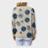 Knitted Sweater with Lace Decorative Details
