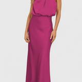 Rina - Elegant Dress with Draped Collar