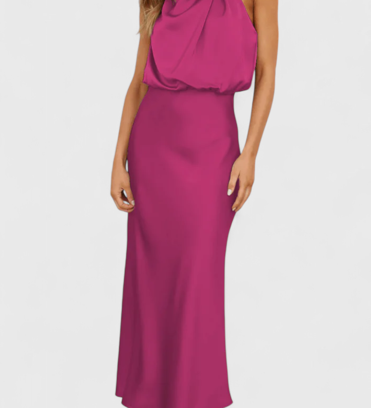 Rina - Elegant Dress with Draped Collar
