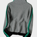 Lea - Turtleneck Sweater with Bold Contrast Stripes