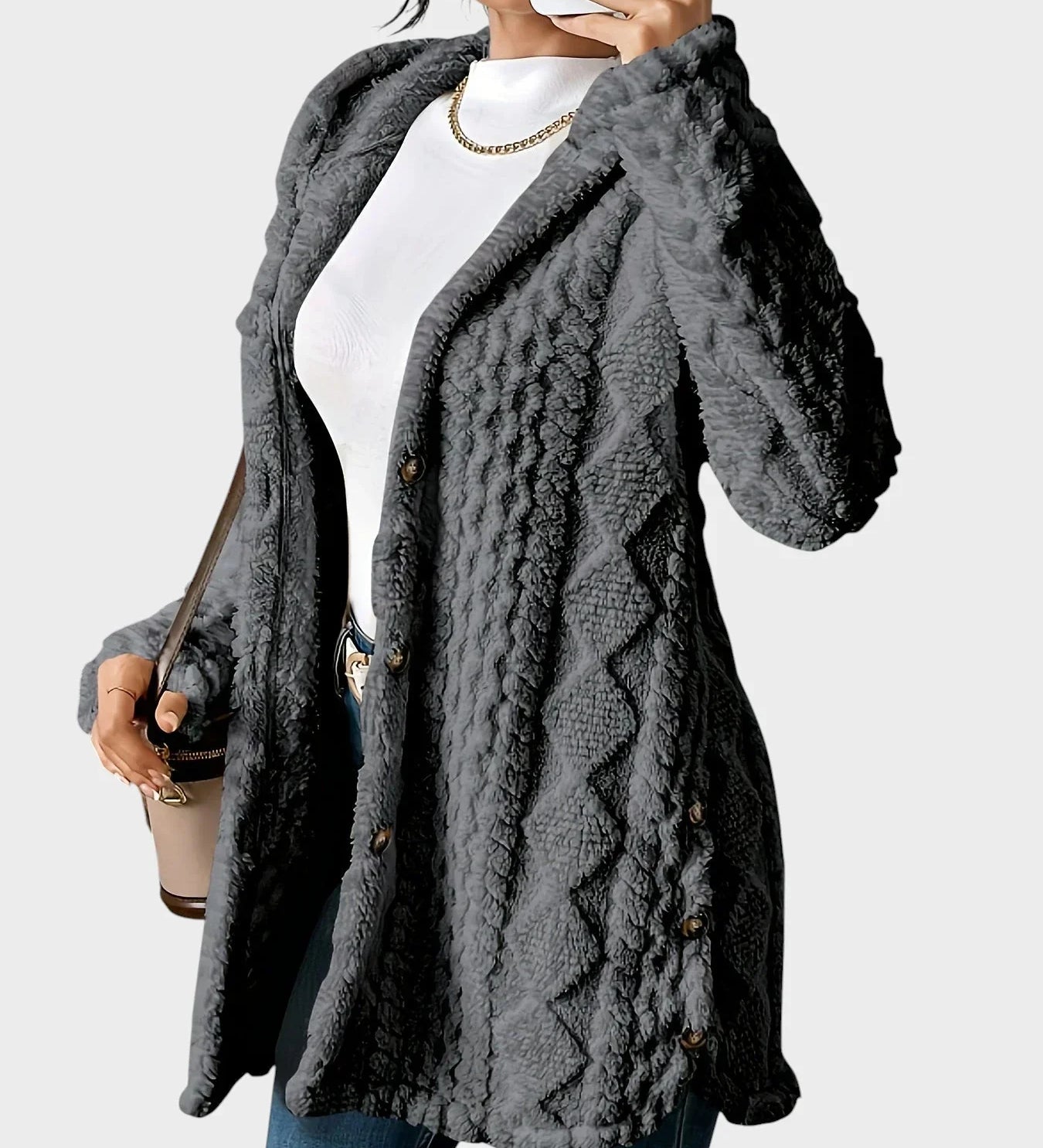 Vesna - Plush Hooded Cardigan