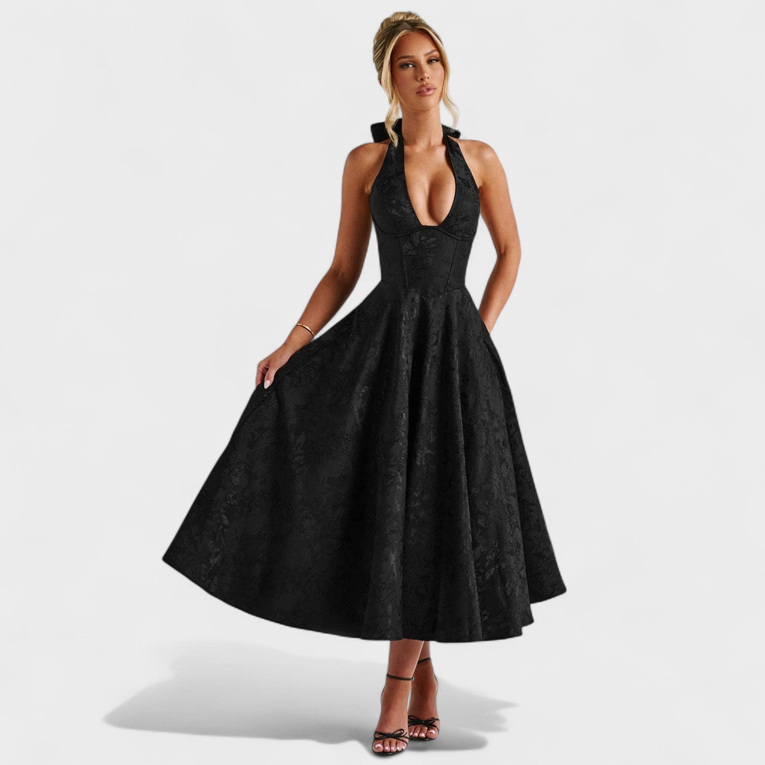 Julieta – Midi dress with halter neckline