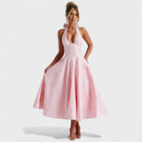 Julieta – Midi dress with halter neckline