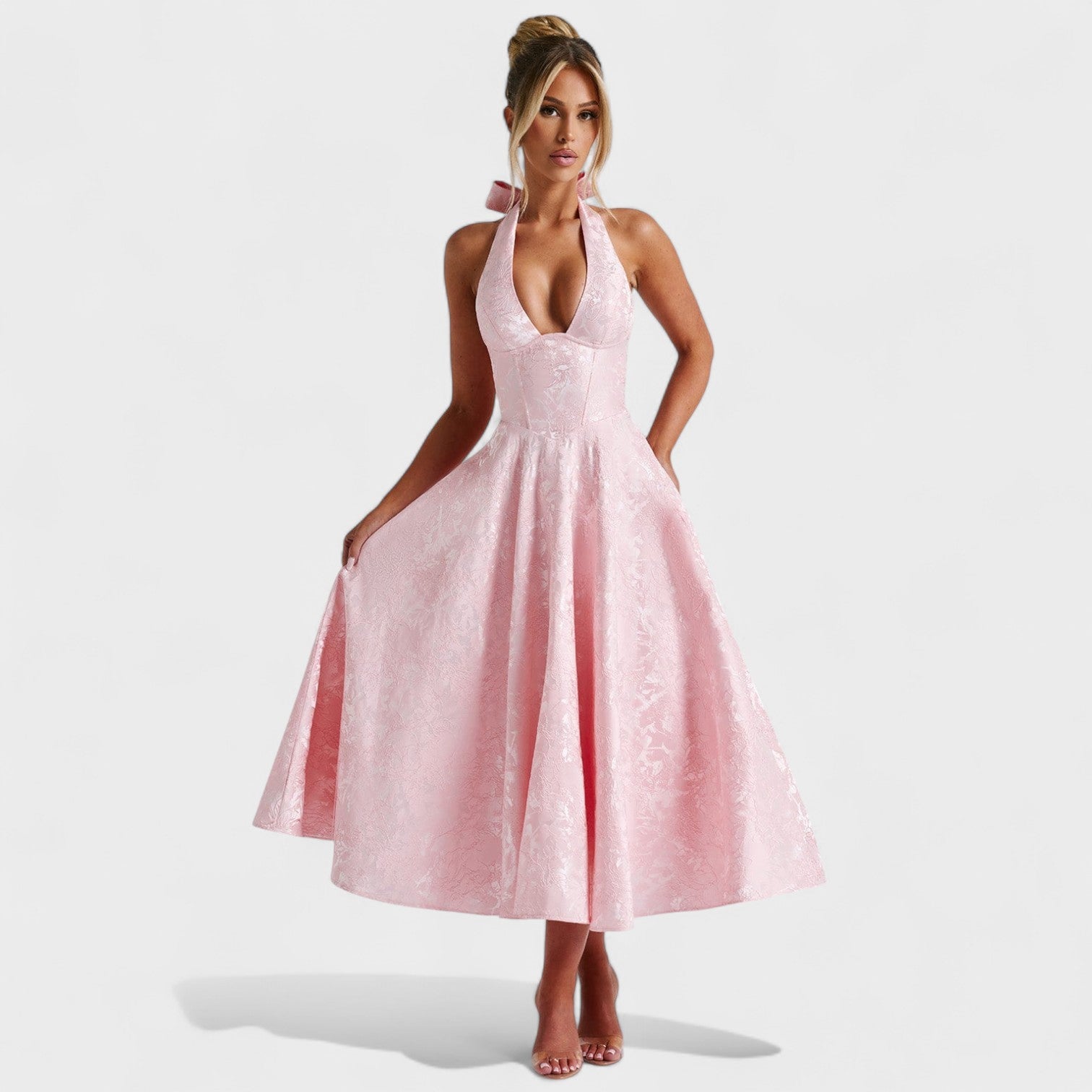 Julieta – Midi dress with halter neckline