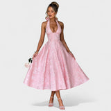 Julieta – Midi dress with halter neckline