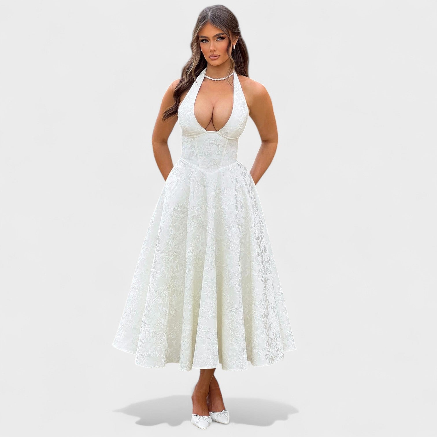 Julieta – Midi dress with halter neckline