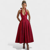 Julieta – Midi dress with halter neckline