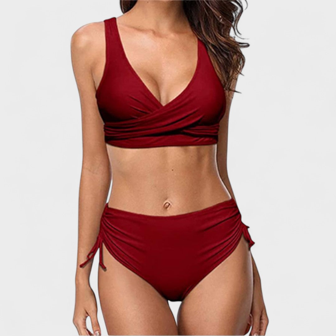 Helena - High-Waisted Bikini with Crossed Top