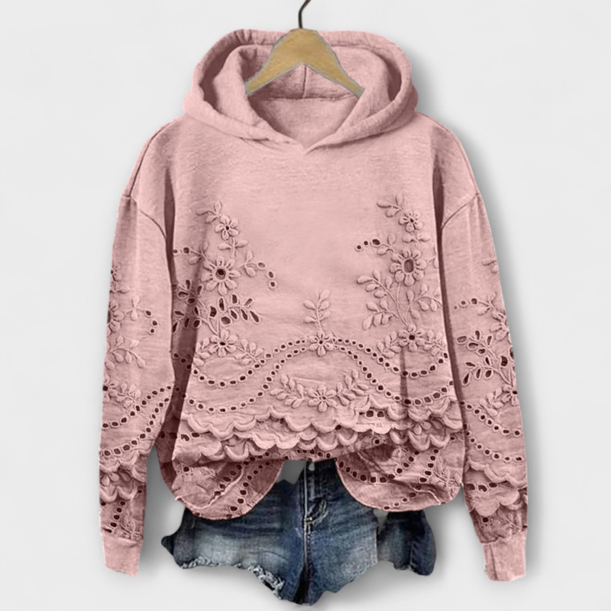 Grace – Vintage Hoodie with Floral Motif