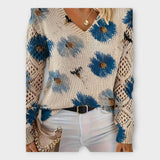 Knitted Sweater with Lace Decorative Details