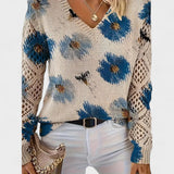 Milena - Elegant sweater with floral pattern