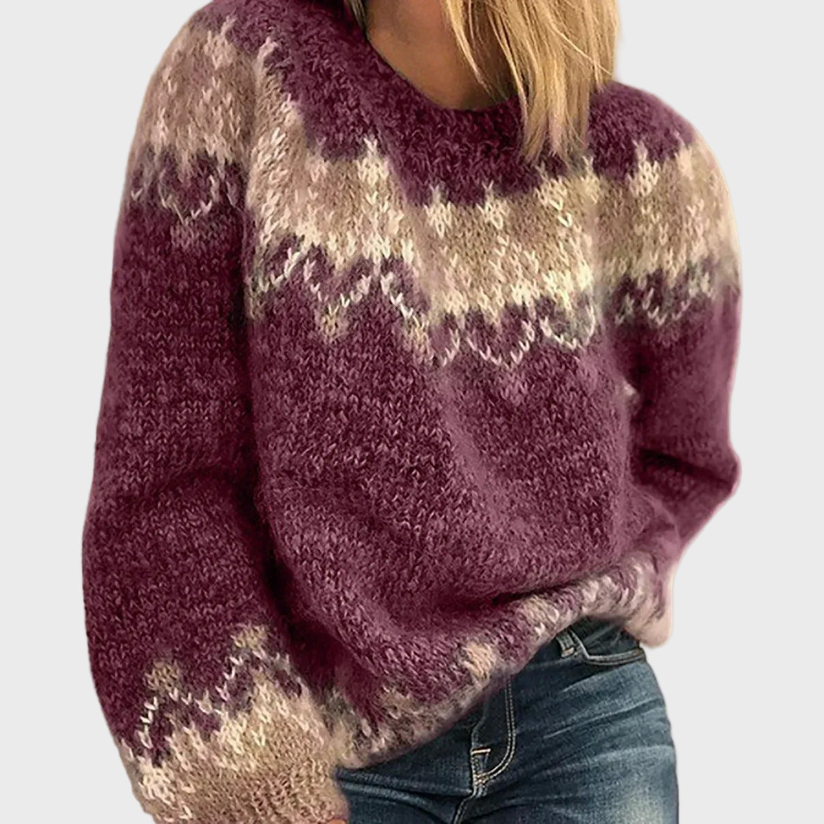 Cozy – Knitted Pullover with High Collar