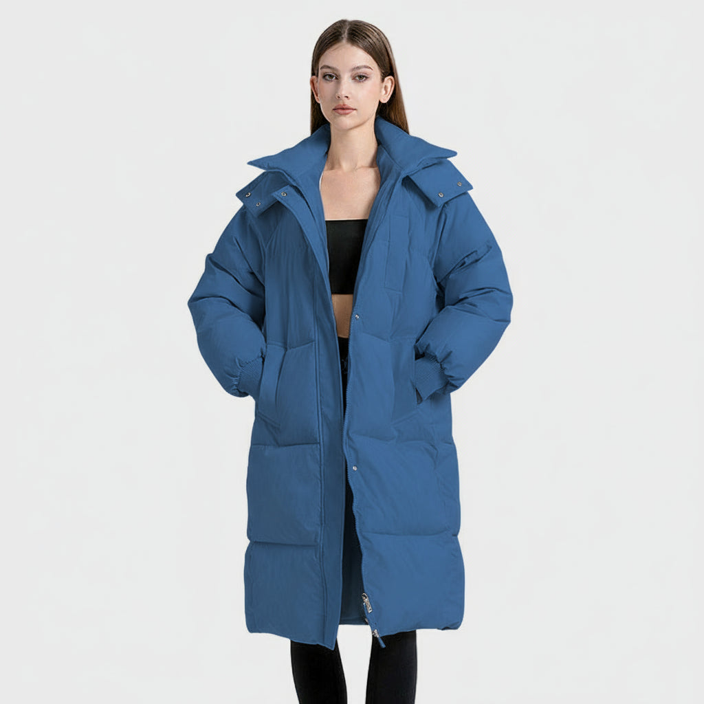 Lana - Classic Long Puffer Coat with Hood