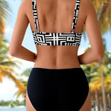 Helena - Elegant two-piece bikini with pattern