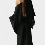 Filipa - Linen and Cotton Kimono Dress with Belt