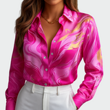 Satin shirt with a loose fit