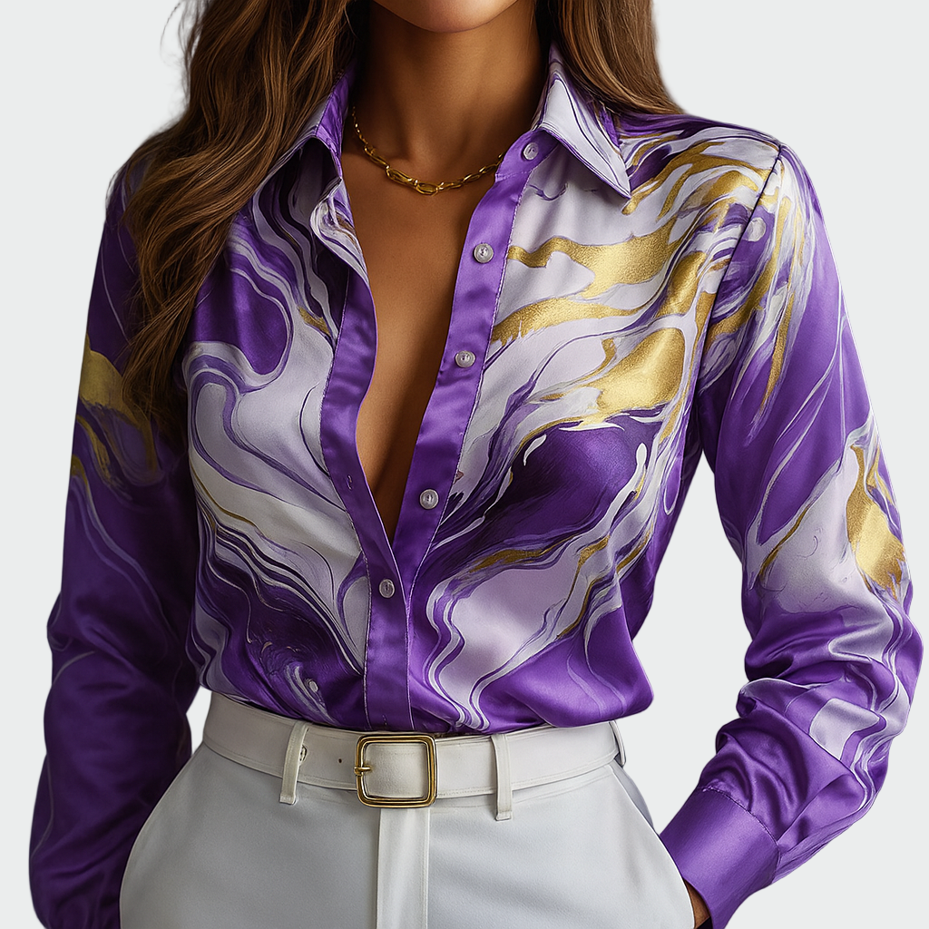 Satin shirt with a loose fit