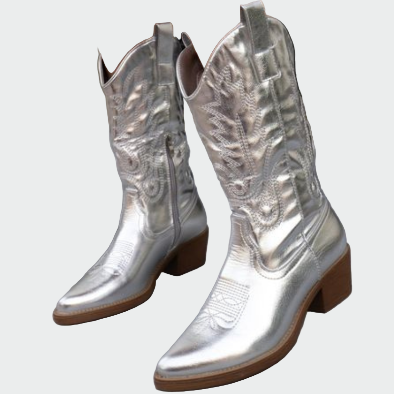 Flower – elegant and comfortable metallic cowboy boots for everyday wear