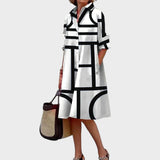 Dragana - Women's Dress with Geometric Pattern