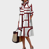 Dragana - Women's Dress with Geometric Pattern