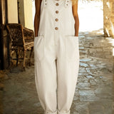 Rocio™ – Relaxed denim jumpsuit with adjustable buckle