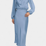 Cecila - Maxi dress with high collar and floral pattern