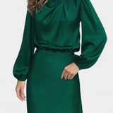 Cecila - Maxi dress with high collar and floral pattern