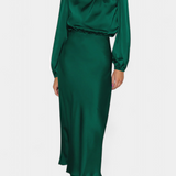 Cecila - Maxi dress with high collar and floral pattern