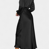 Cecila - Maxi dress with high collar and floral pattern