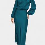 Cecila - Maxi dress with high collar and floral pattern